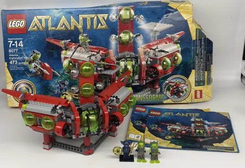 LEGO Atlantis: Exploration Hq (8077) 100% Complete w/ Minifigs & Manuals & Box