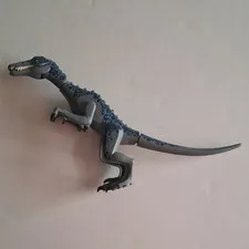 LEGO Velociraptor Dinosaur Figure Gray/Dark Blue Printed Design ID 99085