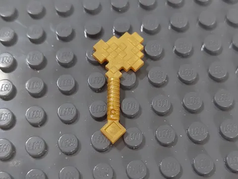 Lego Minecraft Pearl Gold Pixelated Axe - Used