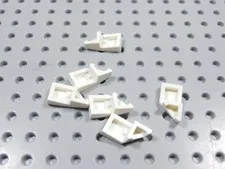 LEGO Lot of 6 White Curved Wedge 1x2 Slopes Left & Right BB