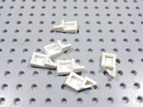 LEGO Lot of 6 White Curved Wedge 1x2 Slopes Left & Right BB