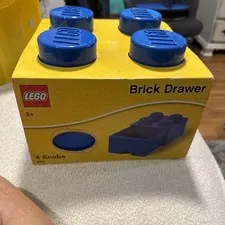 LEGO 4-Stud Stackable Storage Brick w/ Drawer Blue New In Package
