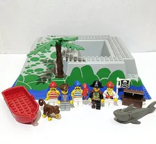 LEGO Pirates Rock Island Refuge Parts Lot Minifigures Baseplate Monkey Shark
