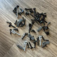 LEGO Minifigure Tool & Accessory Bulk Lot Black and Gray Plastic Parts
