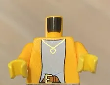 LEGO Girl Female Minifig Torso With Gold Heart Necklace, Belt Buckle