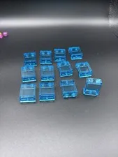 Lot of 12 LEGO Transparent Blue Small Window 1 x 2 Flat Front