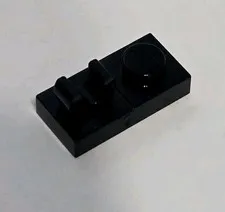 LEGO Parts - Black Plate, Modified 1 x 2 Open O Clip on Top - No 44861