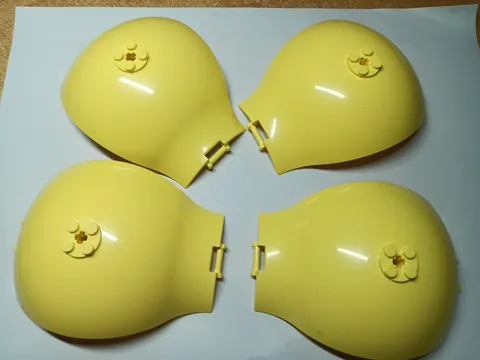 LEGO LOT 4 BRIGHT LIGHT YELLOW PANEL 10X4X13 TAPERED HANDLE END BALLOON 65783