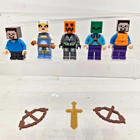 Minecraft LEGO Lot 5 Minecraft Minifigures Steve Alex Zombie Bricks Toys Kids