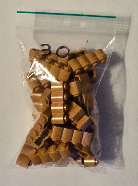 LEGO Lot of 30 MEDIUM NOUGAT Brick 1 x 4 with Log Profile 30137