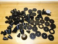Lego Bricks Black Lot Round Cones Rocket Random Parts Pieces Used