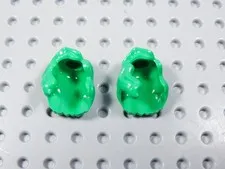 LEGO Lot of 2 Bright Green Female Girl Over the Shoulder Wavy Hair Minifig BQ