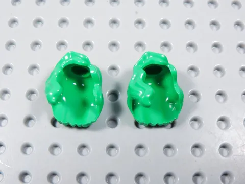 LEGO Lot of 2 Bright Green Female Girl Over the Shoulder Wavy Hair Minifig BQ