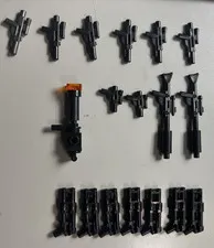 LEGO Black Minifigure Handheld Weapon Accessories Bulk Lot - 18 Pieces