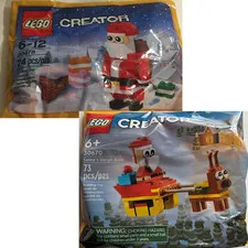 NEW LEGO Creator Santa Block & Santa Sleigh Ride for Christmas Polybag Sets