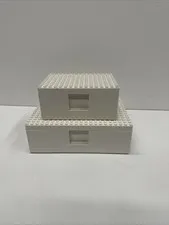 Lot Of 2 Ikea Lego Bygglek White Storage Box Stocking Boxes