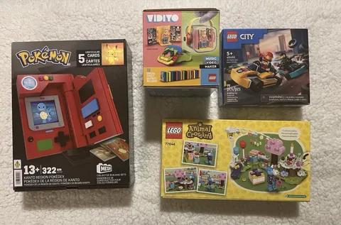 LEGO Animal Crossing Vidiyo City & MEGA Pokemon Pokedex Building Toy Box Set Lot