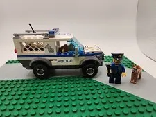 Lego Police Canine Unit With 2 Dogs And Policeman With Hat And Flashlite