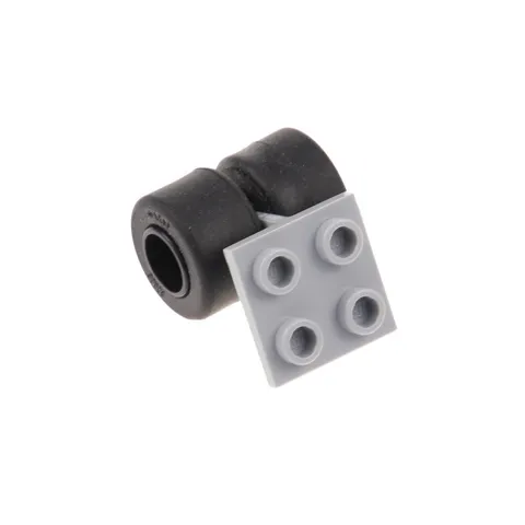 1x LEGO Technic Wheel Axle With Plane Plate 2x2 New Light Gray Black Rim 4870c05