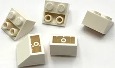 Lego 5 New White Slopes Sloped Inverted 45 2 x 2 Parts