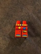 Lego - Minifigure Legs - Red, Ripped Jeans, Belt, Shoes