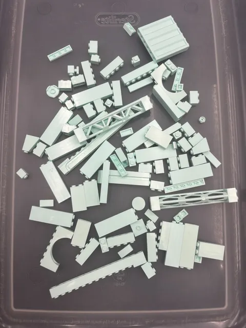 5 oz. Mixed Light Aqua Legos - standard blocks and unique pieces