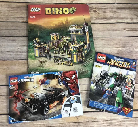 LEGO Instructions BOOKS ONLY! NO BRICKS! Dino 5887, Spider-Man 76103, DC 6862