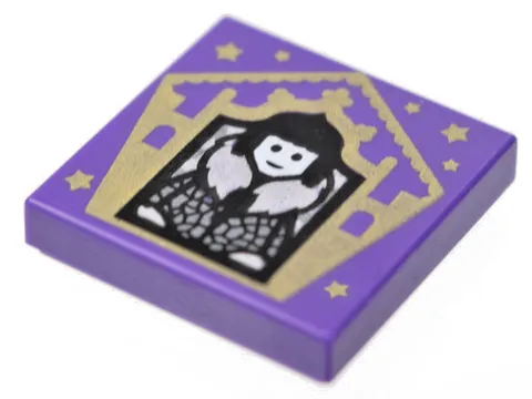 Lego TILE Dark Purple 2 x 2 HP Chocolate Frog Card Olympe Maxime Pattern D739