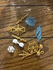 LEGO Marvel Spiderman Web Pieces In Gold And White, Iron Man Blue Flight Pieces