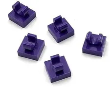 Lego 5 New Dark Purple Tiles Flat Smooth Modified 1 x 1 with Open O Clips Parts