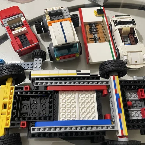 LEGO Mixed Vehicle Lot Custom Built Cars Truck Trailer Porsche Style Parts As Is