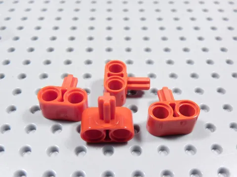 LEGO Lot of 4 Red Technic Axle Pin Perpendicular 2L w/ Axle BD