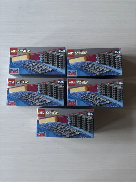 LEGO System 9V Electric Train TrackSet 4520 Brand New Sealed Lot Of 5