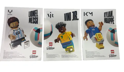 ⭐ 2026 Lego FIFA World Cup Minifigure 3 Poster Set Messi Ronaldo Vini Jr. Lot ⭐