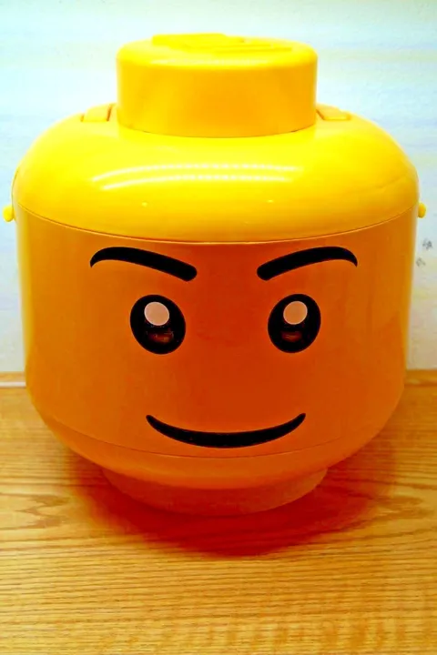 LEGO HEAD STORAGE YELLOW CONTAINER BOY