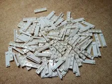 LEGO BULK LOT OF 124 WHITE MODIFIED PLATES 1X4 WITH 2 STUDS  #92593 #41740