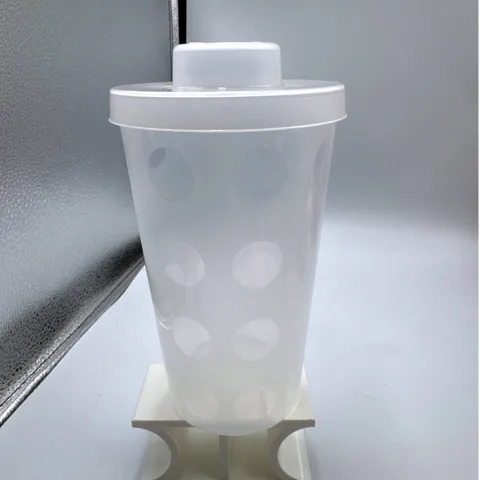 LEGO 2002 Pick A Brick Cup Frosted Translucent Storage Container with Lid 6in