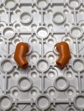 LEGO 981 & 982 Orange Minifigure Replacement Arms x2 - 1 Pair Left Right