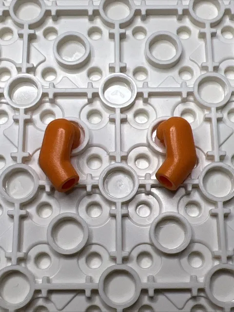 LEGO 981 & 982 Orange Minifigure Replacement Arms x2 - 1 Pair Left Right