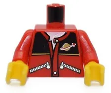 LEGO Minifigure Torso Red Jacket Space Logo zippers black top 7997 10199 6022415