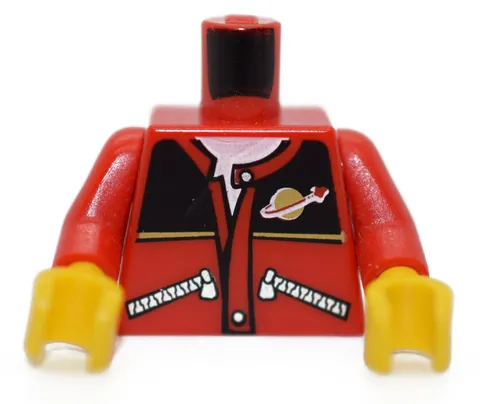 LEGO Minifigure Torso Red Jacket Space Logo zippers black top 7997 10199 6022415