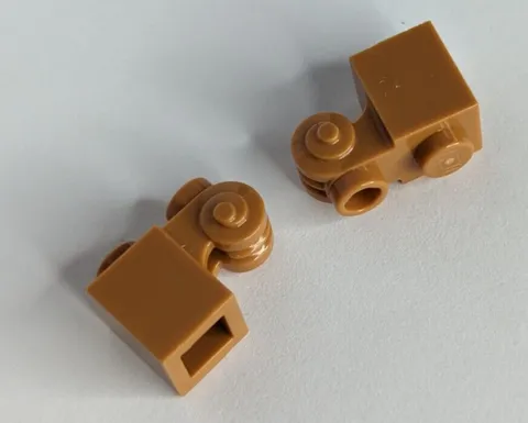 20310 LEGO Parts Brick Modified 1x1 w/ Scroll Hollow Stud Dark Nougat x2