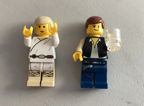 Lego Star Wars Minifigures Luke Skywalker & Han Solo From Set #4501 Mos Eisley
