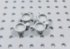 LEGO Lot of 4 Light Bluish Gray Teacup Teacups Accessory Minifig AC