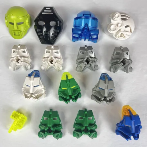 Lego Bionicle Masks, Head Connectors, and eyes Lot of 19 from Early 2000’s
