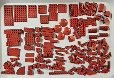 170 Lego Dark Red Pieces Lot~Bricks, Plates, & Specialty Parts