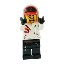 LEGO® Minifigure™ Jack Davids - White Hoodie with Cap Hidden Side hs009