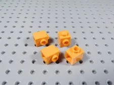 LEGO Lot of 4 Orange 1x1 Bricks w/ Side Stud BA