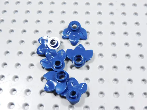 LEGO Lot of 6 Dark Blue Plant Plates w/ 3 Leaves Minifig BL