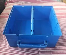 LEGO Vintage Storage Carry Case Building Base Plates 1989 Blue Green Sliding Box
